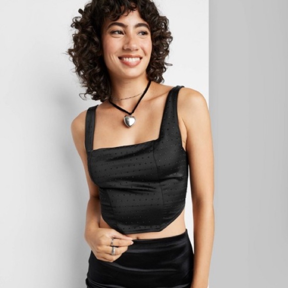🖤 Wild Fable Rhinestone Corset Sleeveless Top S